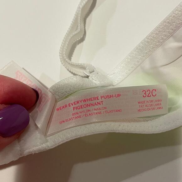 Victoria’s Secret PINK Push Up Bra Womens 32C White Tie Dye Wear Everywhere - Picture 5 of 5